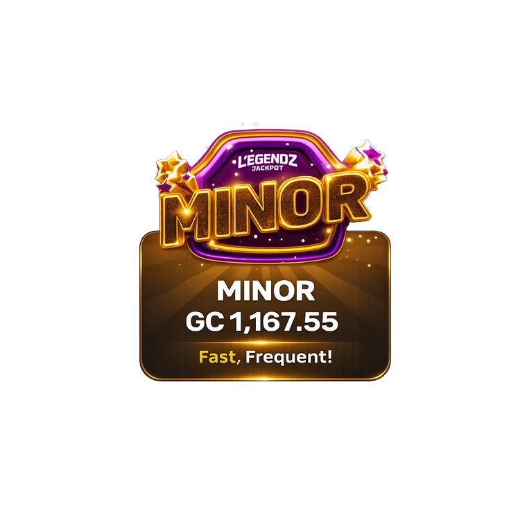 Legendz Minor jackpot tile showing GC 1,167.55